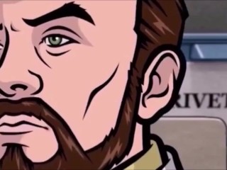 BLONDE SPY BLOWJOB - Archer cartoon porn, blowjob under table, giving head under table desk oralsex